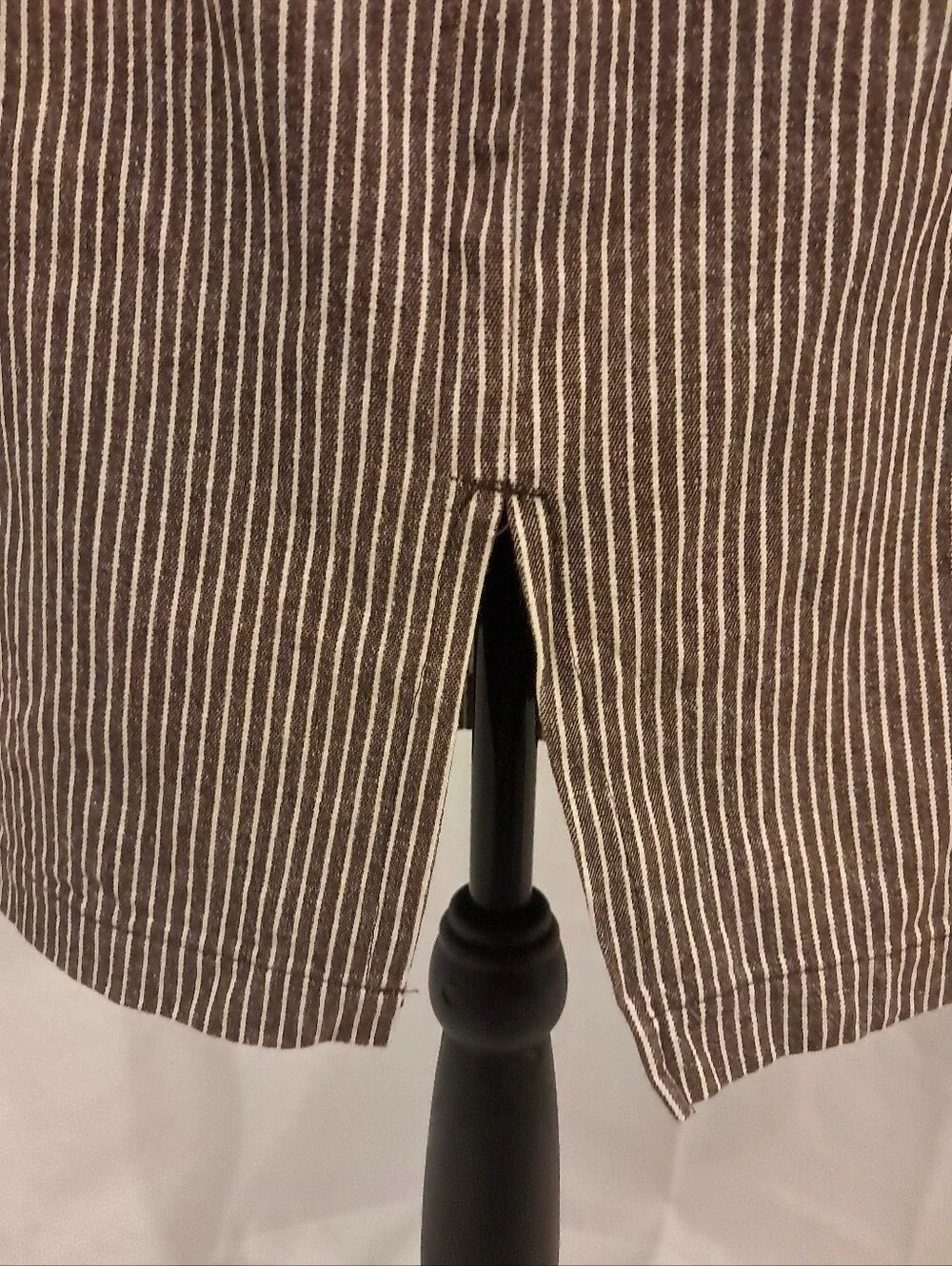 Dressbarn Brown Stripe Cotton Skirt Buttons Pockets Business Casual Preppy 12